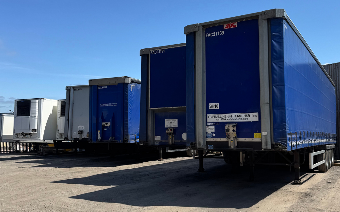 Image of trailers in a yard